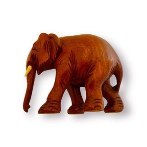 🍁 3 for $20! Hand Carved Folk Art Wooden Elephant
